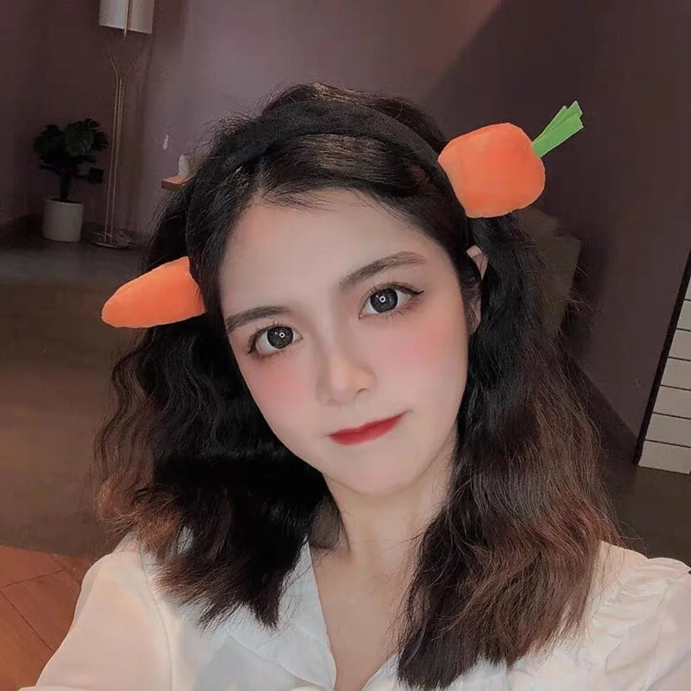

Cute Carrot Headband Funny Shark Headband Korean Simple Wash Hairpin Female Outdoor Headdress Hair Accessories for Women