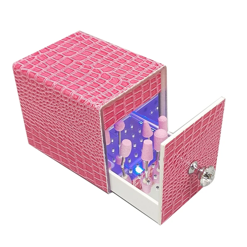 

Blue Light Dustproof Storag Box Nail Drill Large Capacity for Women Home Salon Manicure Makeup Tool Jewelry USB Charging