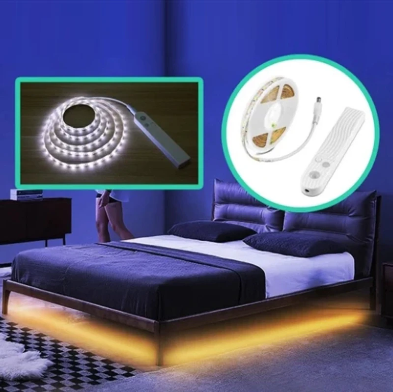 

LED Light Strip DC5V Cabinet Lamp Tape PIR Motion Sensor LED Strip Wardrobe Lamp Tape Human Body Induction Smart Light Dropship