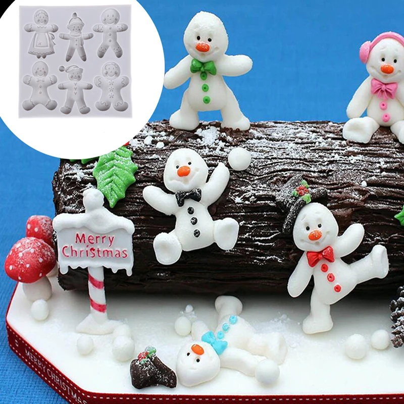 Форма для шоколада сладостей глины имбиря Рождественская серия силиконовая