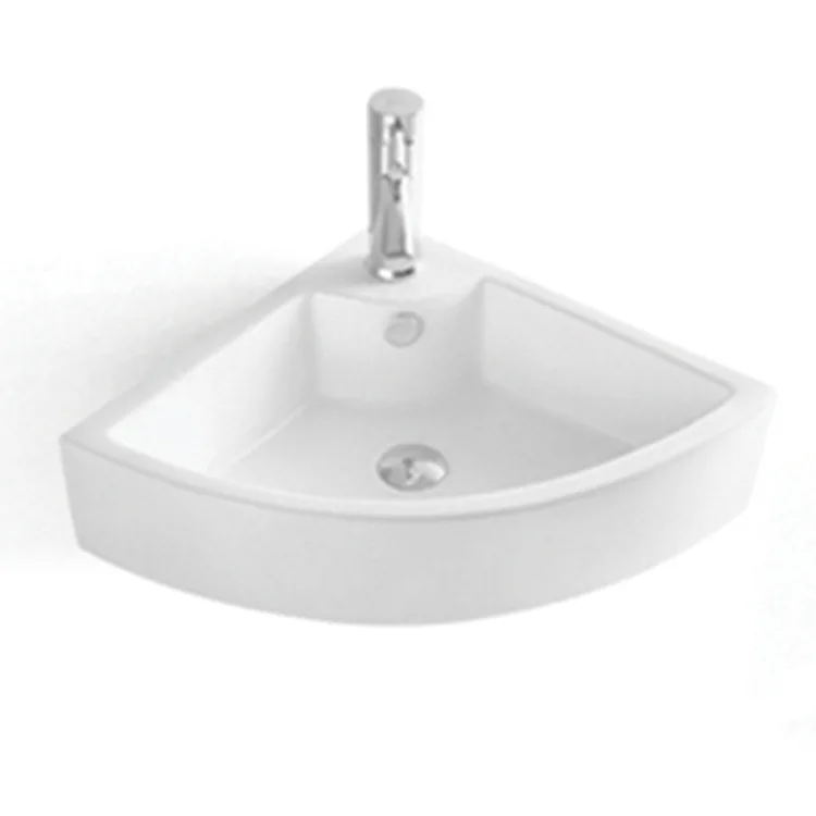 

White Triangle Washbasin Ceramic Washbasin Bathroom Sink Wall-mounted Simple Wash Basin Bathroom Sink Bowls Without Tap