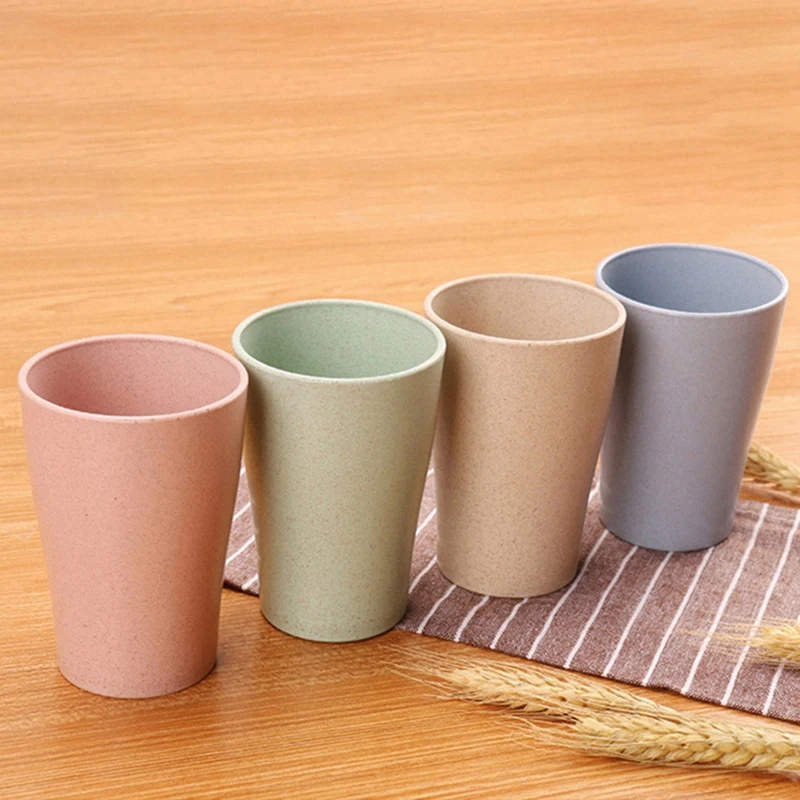 

8 Pcs Mixed Size Unbreakable Cereal Bowls & 16 Pcs Wheat Straw Drinking Cups