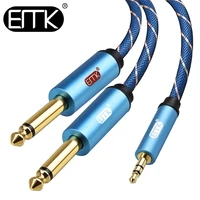 emk 3 5mm to 2 6 35mm audio cable stereo aux 3 5 male to male 6 35 6 3 6 5 mono y splitter audio cord 5m for phone to mixer