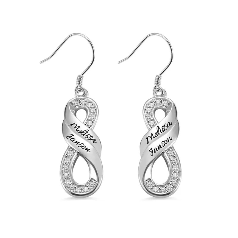 

AILIN Women Drop Earrings Zircon Birthstone 925 Silver Earring Customize Name Earring Women Statement Earrings Fashion Jewelry