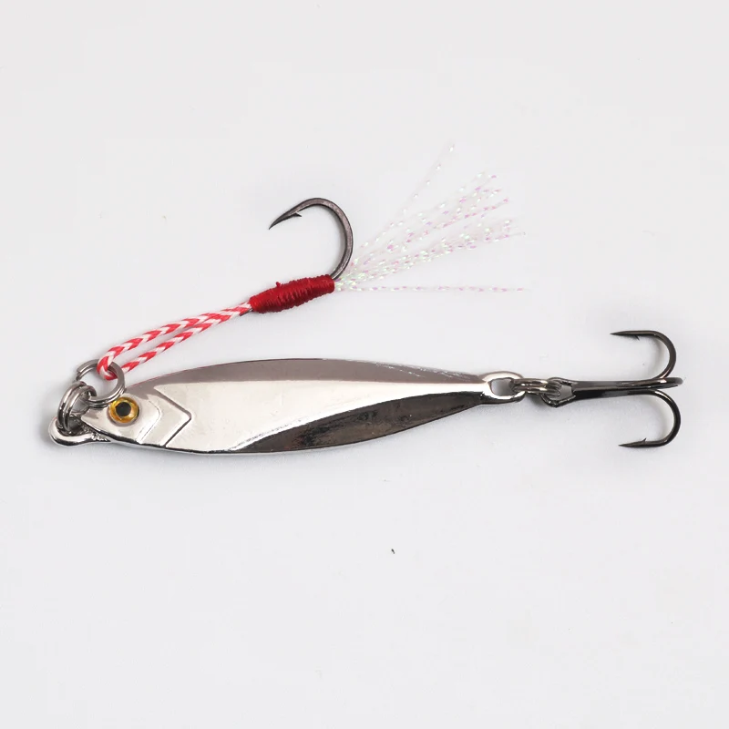 POETRYYI 1pcs Metal Sliver 12g/16g/22g Spoon Fishing Lure Hard Bait Sequins with Treble Hook Wobbler Spinner 50