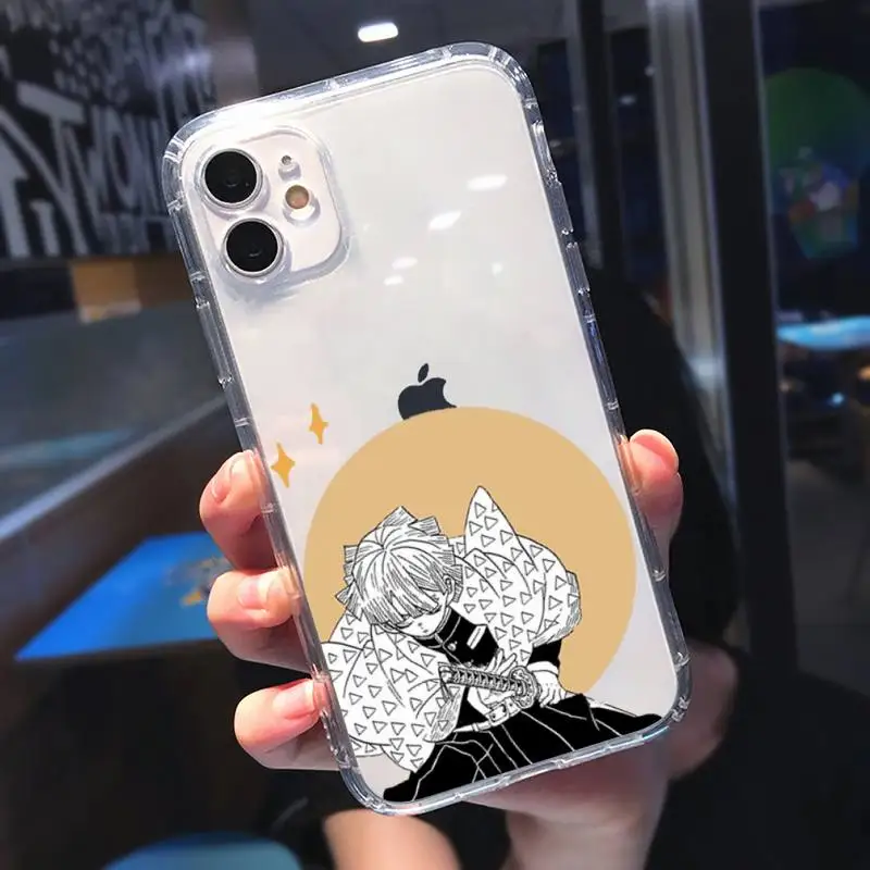

Kimetsu no Yaiba Phone Case Transparent for Clear iPhone 11 12 mini pro XS MAX 8 7 6 6S Plus X 5S SE 2020 XR