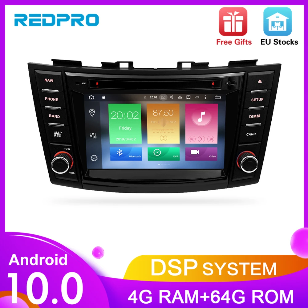 8 &quotAndroid 10 0 Автомобильный видео DVD стерео для Suzuki Swift 2012 2013 2014 2015 2016 аудио GPS