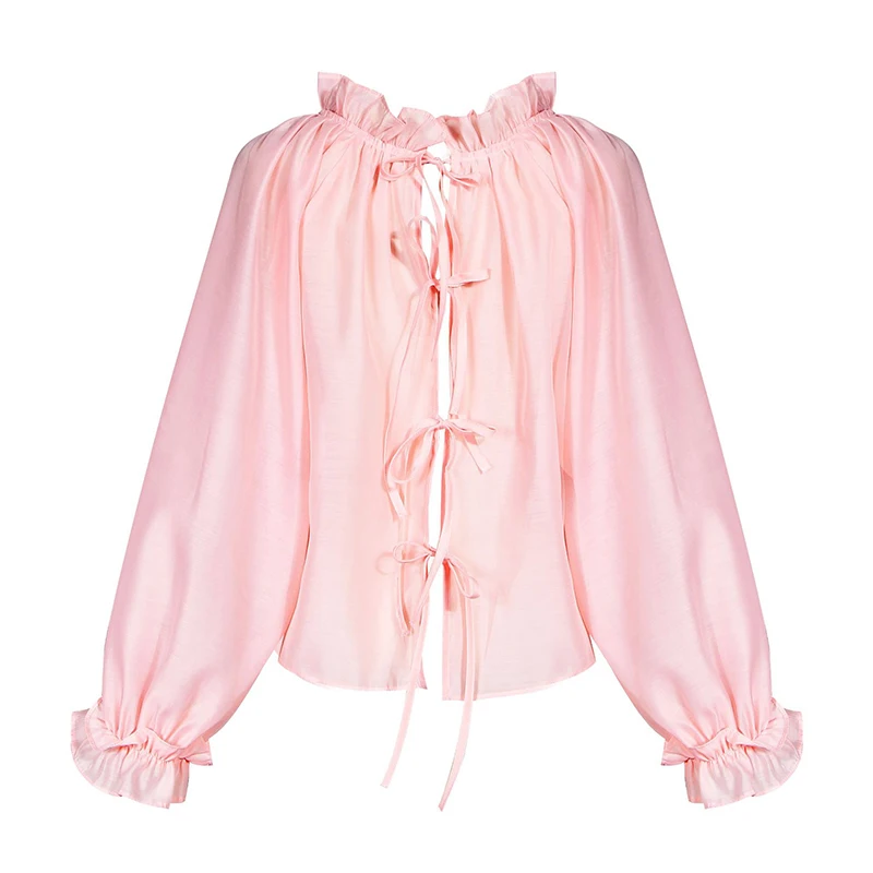 TWOTWINSTYLE женская рубашка с оборками в стиле пэчворк со стоячим воротником и