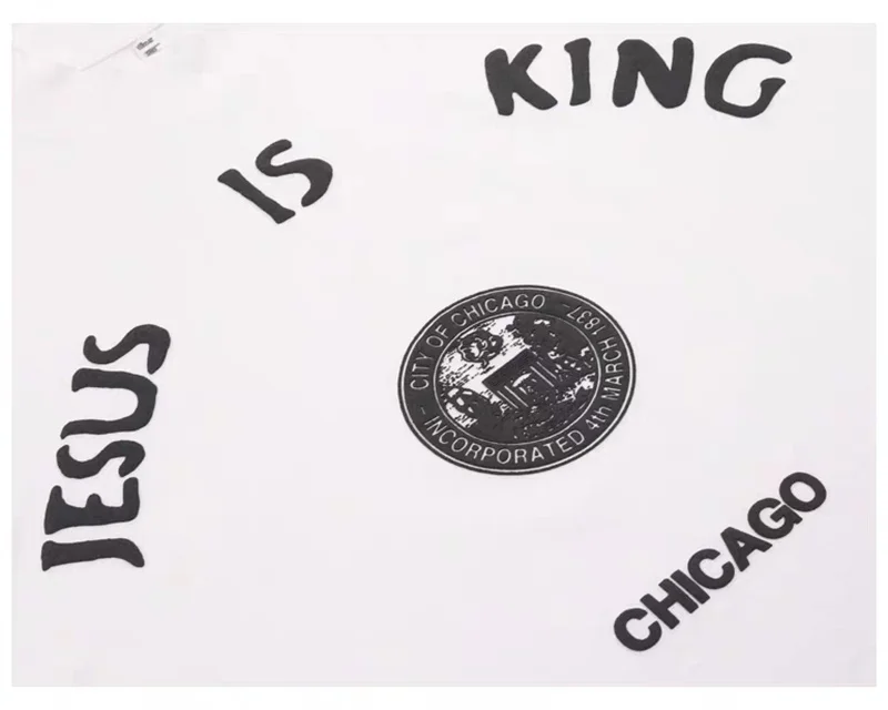 

2021 Summer Street Youth Three Gods Jesus Loose High Street High Neck Foam Printed Shoulder T-shirt Men and Women Short Sleeve