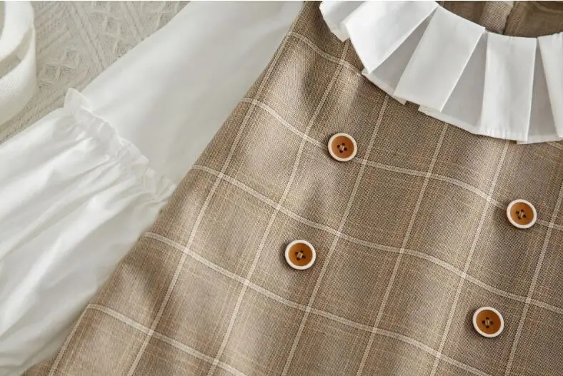 2019 Fall Children Girls Elegant Plaids Mesh Dresses Princess Fashion Clothing 5 pcs/lot Wholesale | Детская одежда и обувь