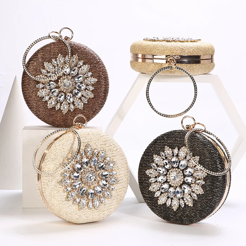 Роскошный круглый клатч с кристаллами Luxy Moon Женская мини сумка вечерний для