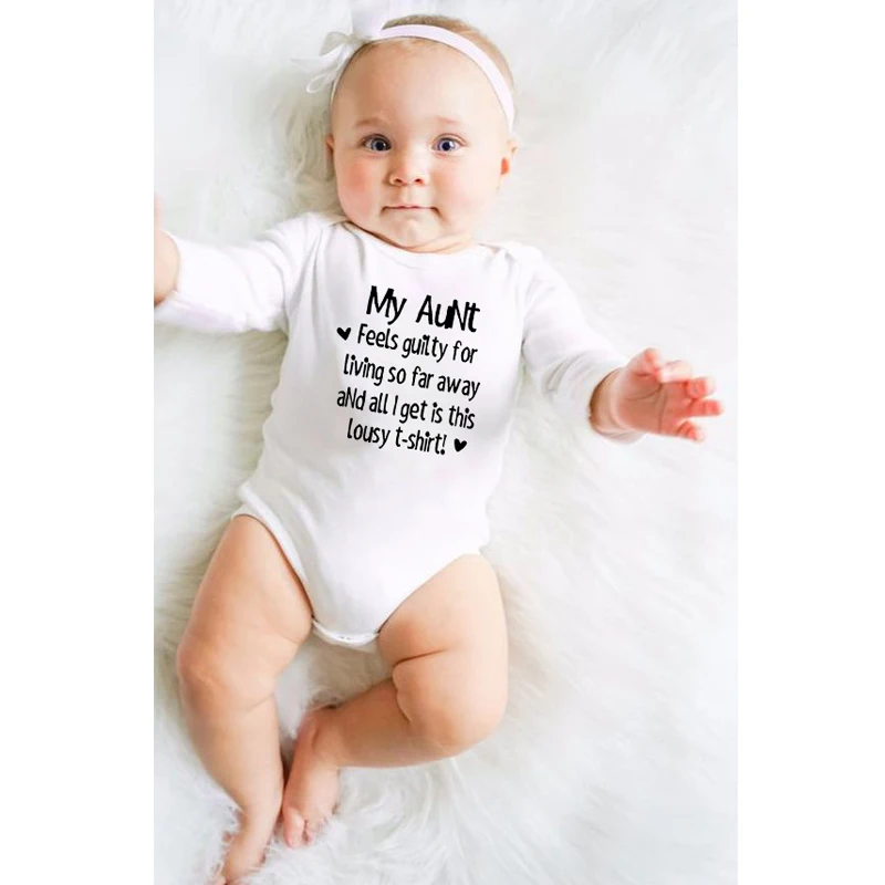 

Забавное Детское Боди Моя тетя чувствует себя виноватым, Осенний комбинезон унисекс с длинным рукавом для мальчиков и девочек, детский зимн...