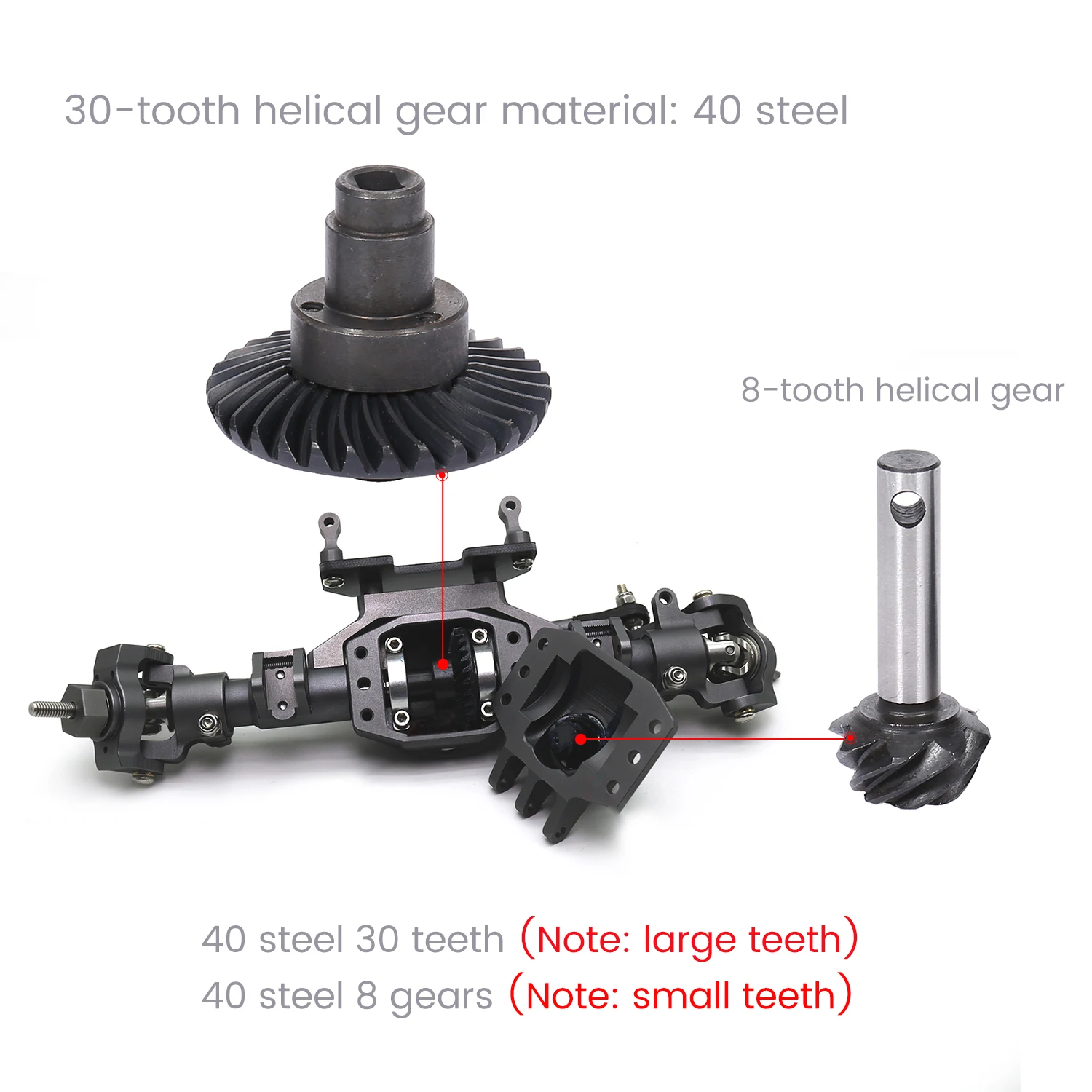 Замена для радиоуправляемого автомобиля AXIAL SCX10 II 90046 90047 стальная мостовая ось