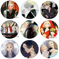 tokyo revengers badges anime pins figures tokyo avengers badge peripheral clothing accessories bag backpack decoration boy girls
