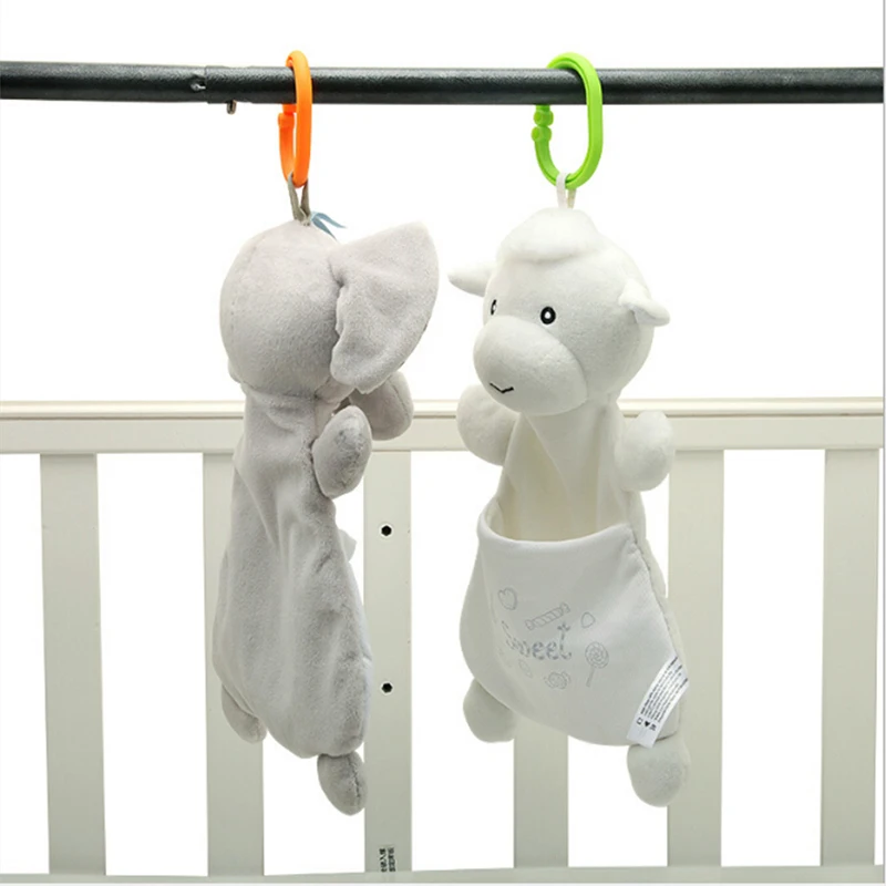 Cartoon Newborn Baby Towel Appease Grasping Soft Comforting Doll Plush Sheep Elephant Infant Face Towel Appease Towel