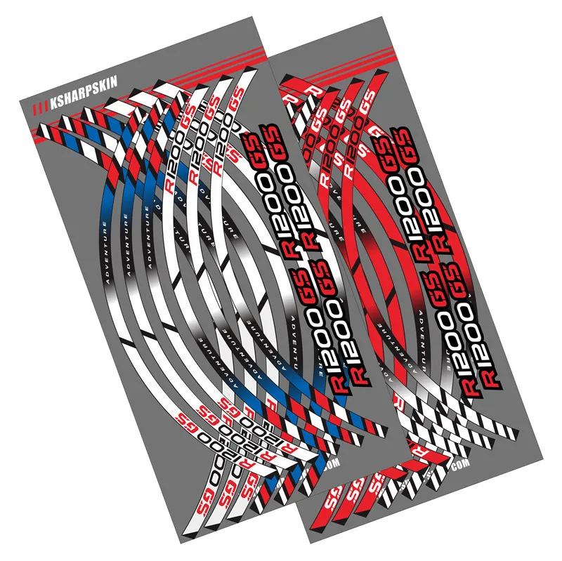 

12 X Thick Edge Outer Rim Sticker Stripe Wheel Decals For BMW R1200GS stickers r1200 gs