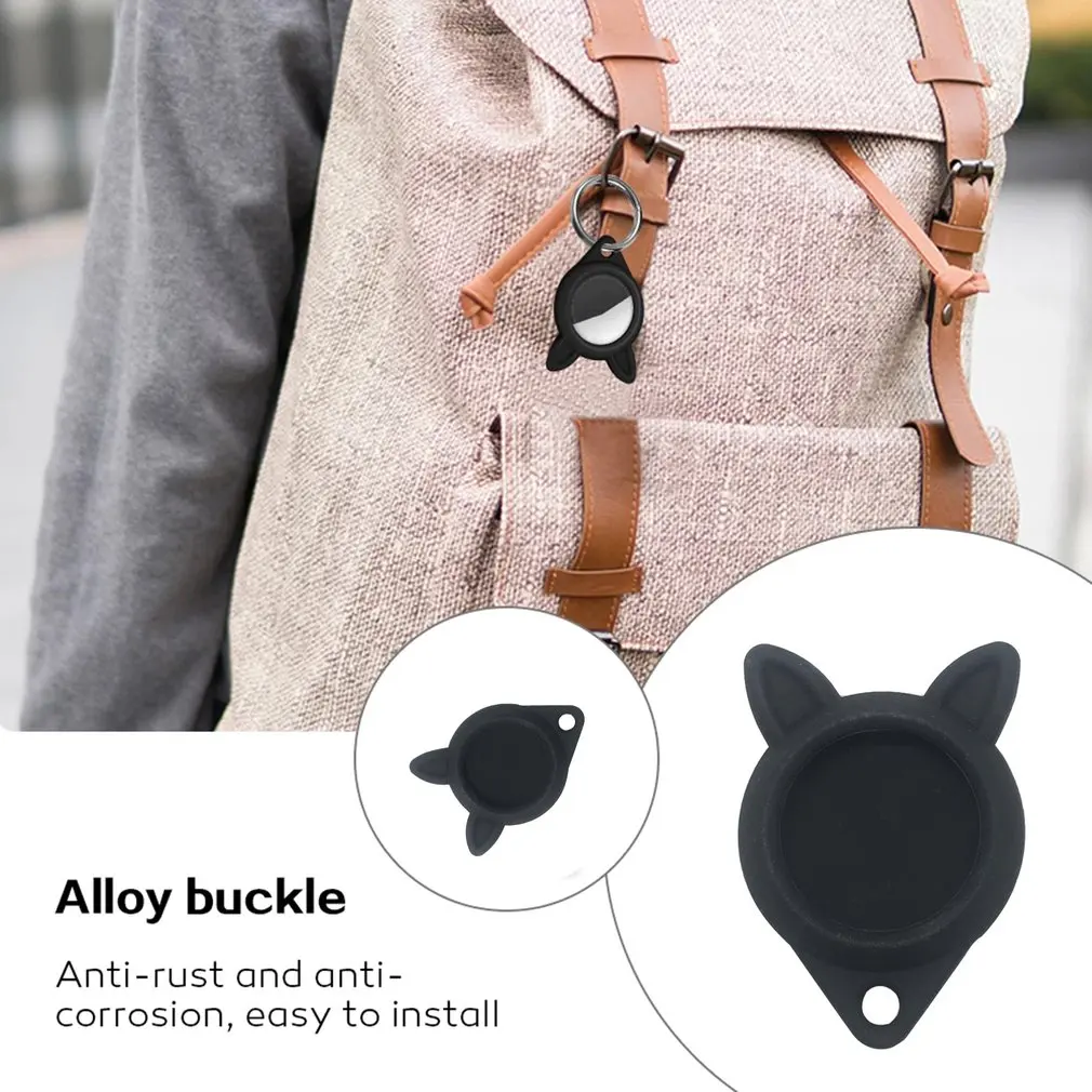 

Rabbit Shape Silicone Protector Case GPS Case For Apple Airtags Hangable Locator Tracker Buckle Anti-lost Device