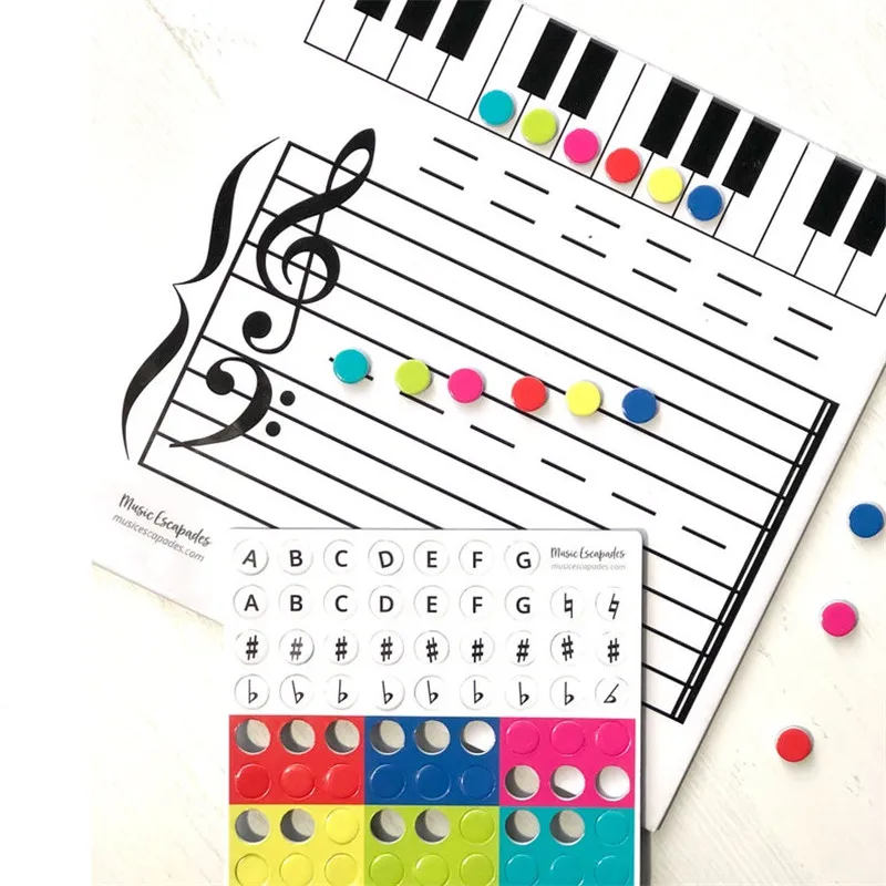 

Magnetic Dry-Erase Board Music Piano Lessons Whiteboard Magnet Stickers Door Wall Board Writing Teaching Practice Fridge Magnets