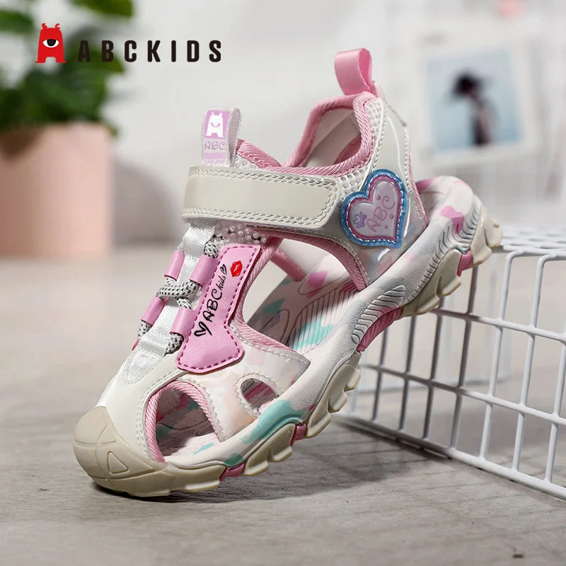 

Abckids girls' Baotou sandals 2021 summer new soft soled children's shoes girls' beach shoes are breathable and light