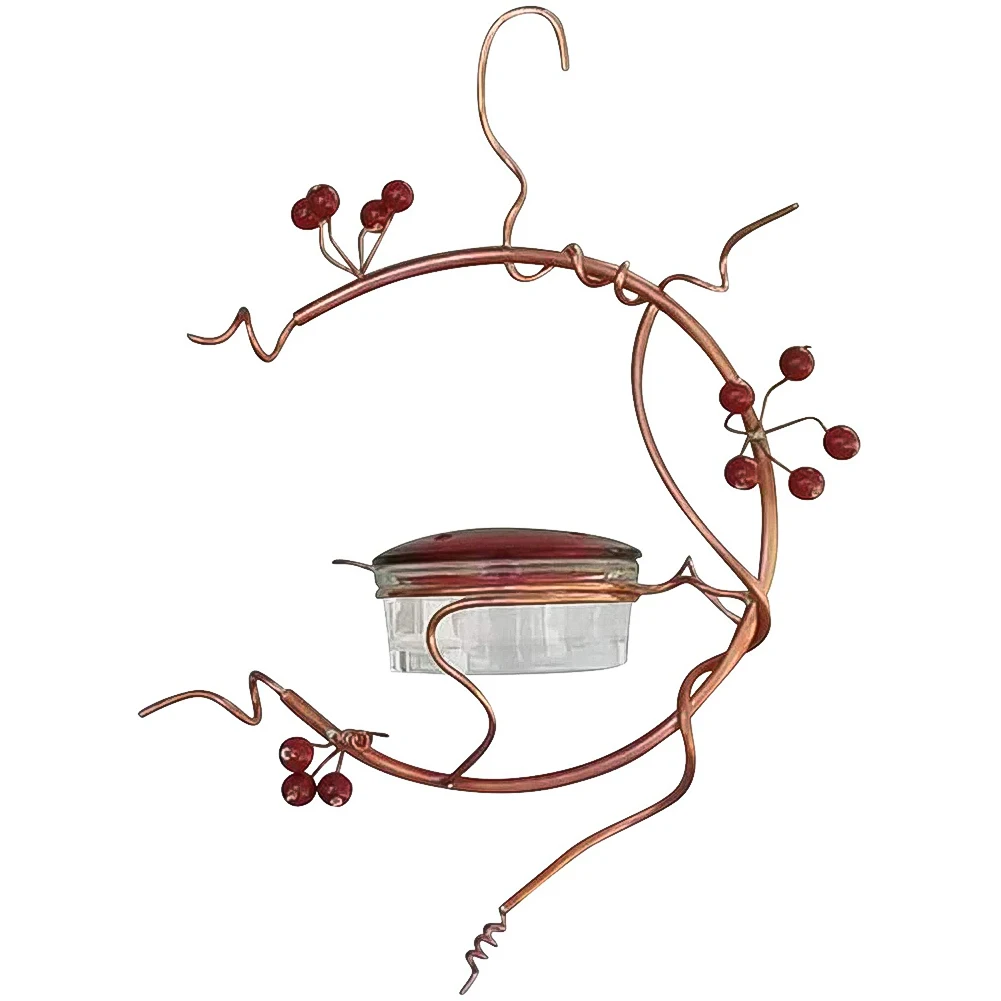 

1pcs Plastics Bird Water Feeder Bottle Hanging Hummingbird Feeder Red Berries Garden Outdoor Plastic Flower Iron Hook Bird Feede