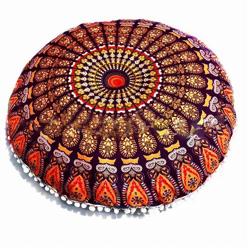 

Comfortable Lotus Round Pillow Fashion Pillowcase Floor Cushion Pillows Cover Case Household Decoration Bohemian Cushion Cover