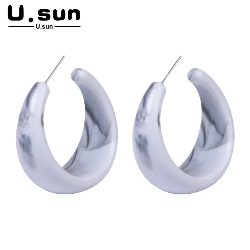 U.sun модные круглые акриловые серьги капли цветные большие/длинные для женщин