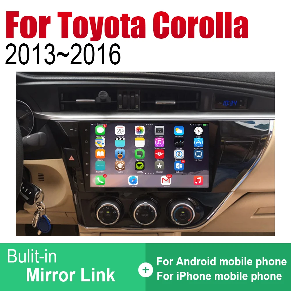 Автомагнитола для Toyota Corolla мультимедийный проигрыватель на Android с GPS Wi Fi 2013 2014 2015