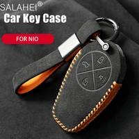 suede key case car leather cover key shell protection accessory for nio es6 2019 es8 2018 high quality auto keychain decoration