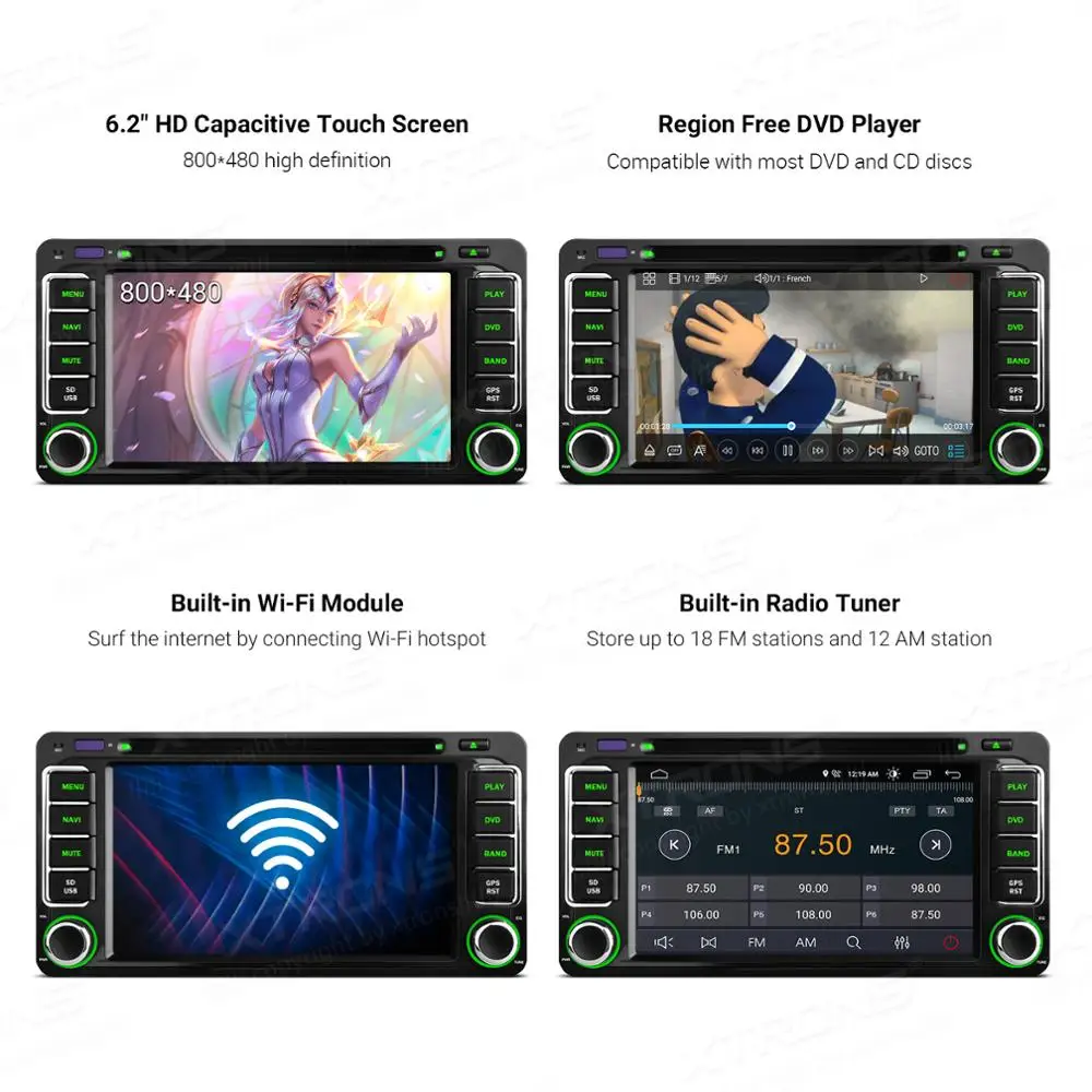Автомобильный DVD-плеер XTRONS 6 2 &quotAndroid OS GPS радио DAB для Toyota RAV4 VIos Hilux Terios Avanza фортунер