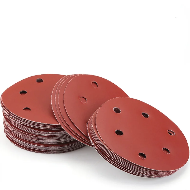 

100pcs 125mm Sandpaper Round Shape Sanding Discs Hook Loop Sanding Paper Buffing Sheet Sandpaper 8 Hole Sander Polishing Pad