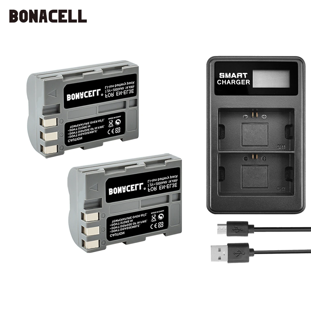 Аккумулятор bonacel 2000 мА · ч зарядное устройство с ЖК дисплеем и двойным зарядным