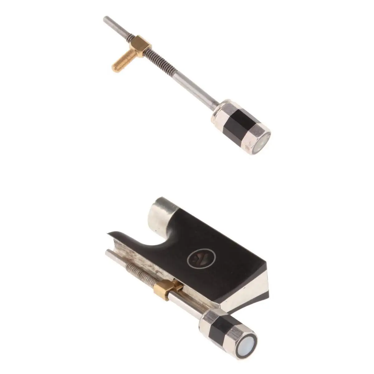 

MagiDeal Ebony Violin Bow Frog Screw Horsetail Library for Violin Instrument