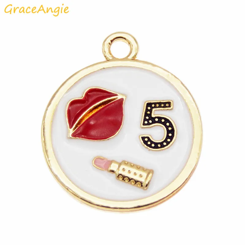 Эмалированная Подвеска № 5 4 шт. ожерелье с помадой подвески для браслетов серег