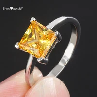 shipei vintage 100 925 sterling silver citrine gemstone wedding engagement fine jewelry white gold ring for women wholesale