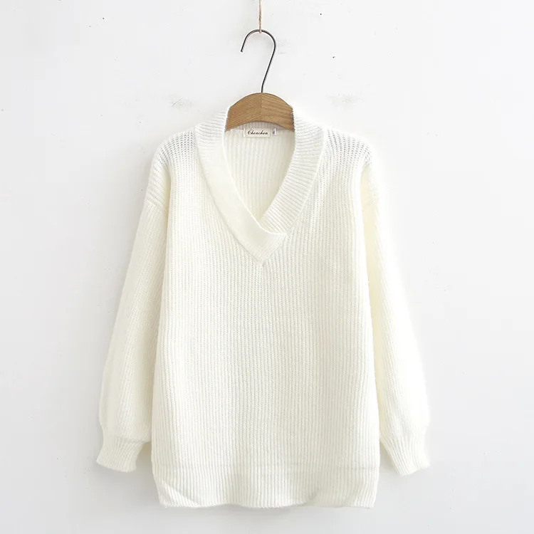Повседневные незаменимые свитера размера плюс осень 2019 женские модные свободные