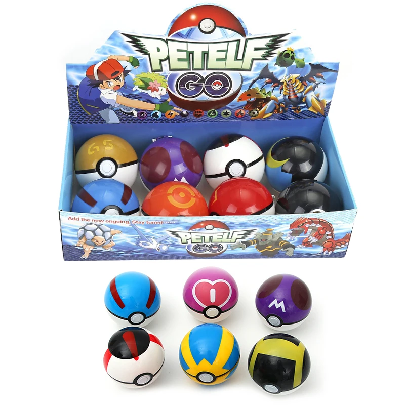 

Authentic 8pcs Pokemon 7CM Elf PokeBalls Toys Pikachu Ball Tomy Pokémon Anime Figures model Cartoon Movie Action doll child gift