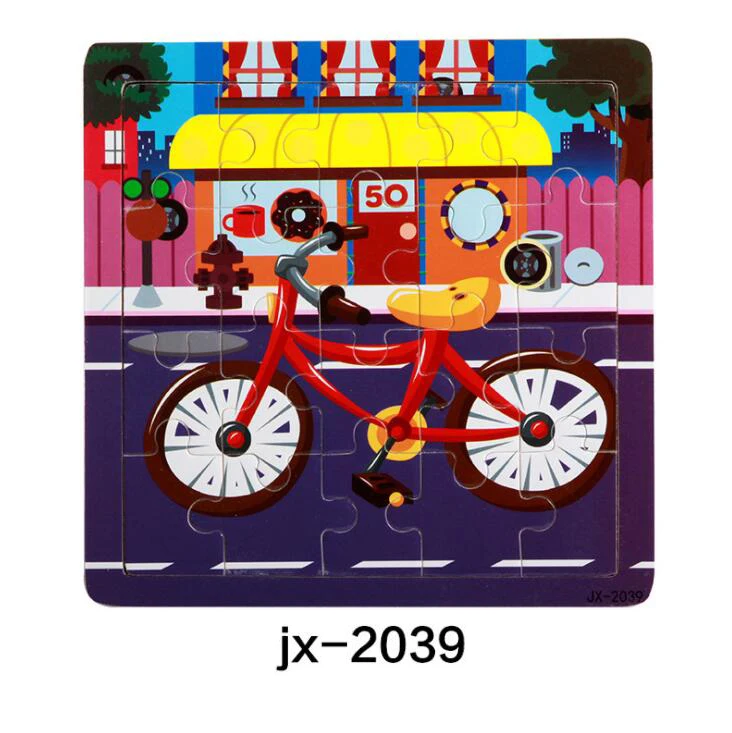 jx-2039 Детские игрушки деревянные 3d головоломки мультфильм животных интеллект Дети образовательный мозговой тизер детская танграмма формы обучающий пазл игрушка - Цвет: jx-2039