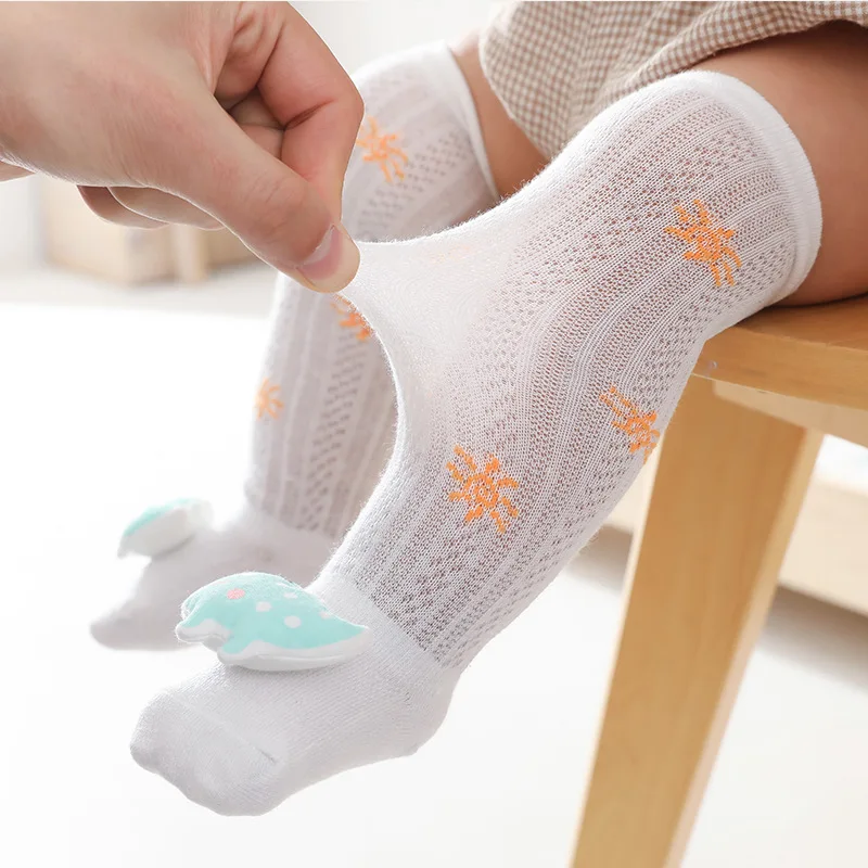 Calcetines 3d de primavera y verano para beb&eacute;, medias de malla transpirables hasta la rodilla para ni&ntilde;os y ni&ntilde;as reci&eacute;n nacidas-1