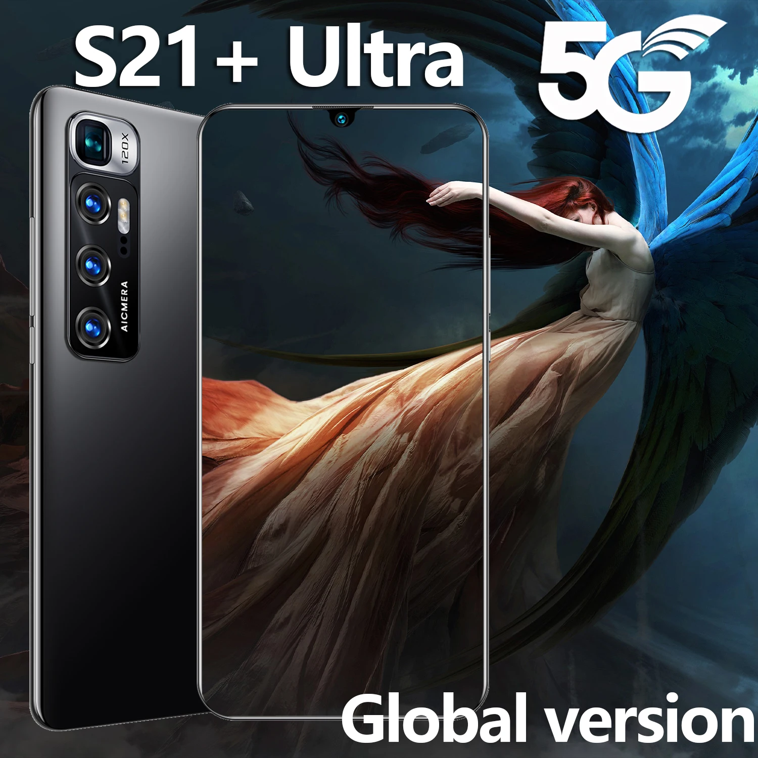 

5G S21+ Ultra Android Smartphone 6.8inch Display Cellphone 10Core Phone 12GB RAM+512GB ROM 5000mAh 48MP Rear Camera Mobile Phone