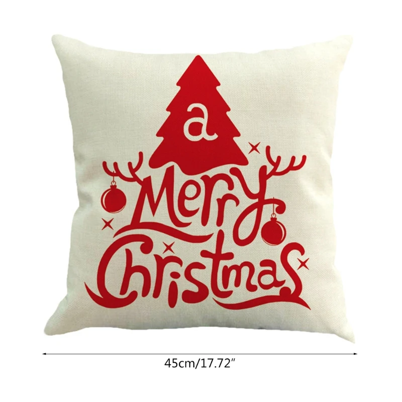 

4pcs Merry Christmas Pillow Cover Pillowcases Throw Sofa Cushion Case Tree Elk Decorative Home Living Room Decor 18 Inch