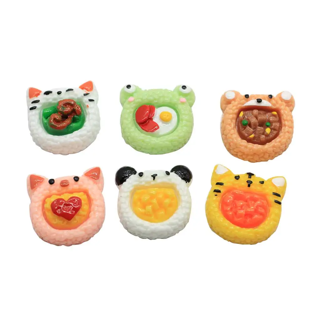 

Resin Japanese Style Bear Cat Pig Frog Shape Rice Balls Flatback Cabochon Scrapbooking For Embellishments Kawaii Diy Accessories