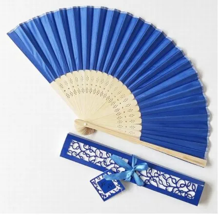 1 шт. роскошный Шелковый Ручной Веер в элегантной подарочной коробке с лазерной