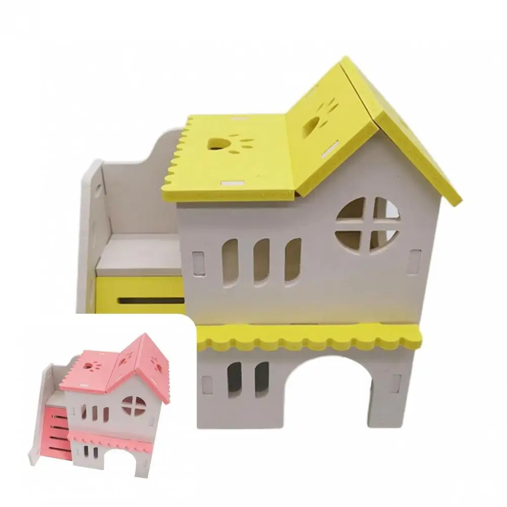 

Creative Decorative Hamster Guinea-pig Hideout House Leisure Hamster Villa Double Layers for Squirrel