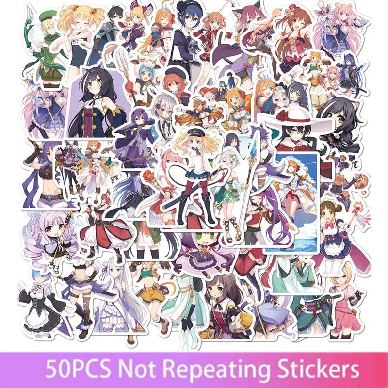 

50pcs Re:Dive Game Princess Link Stickers Pack Skateboard Guitar Car Laptop Bicycle Sticker Funny Kid Waterproof Stikers