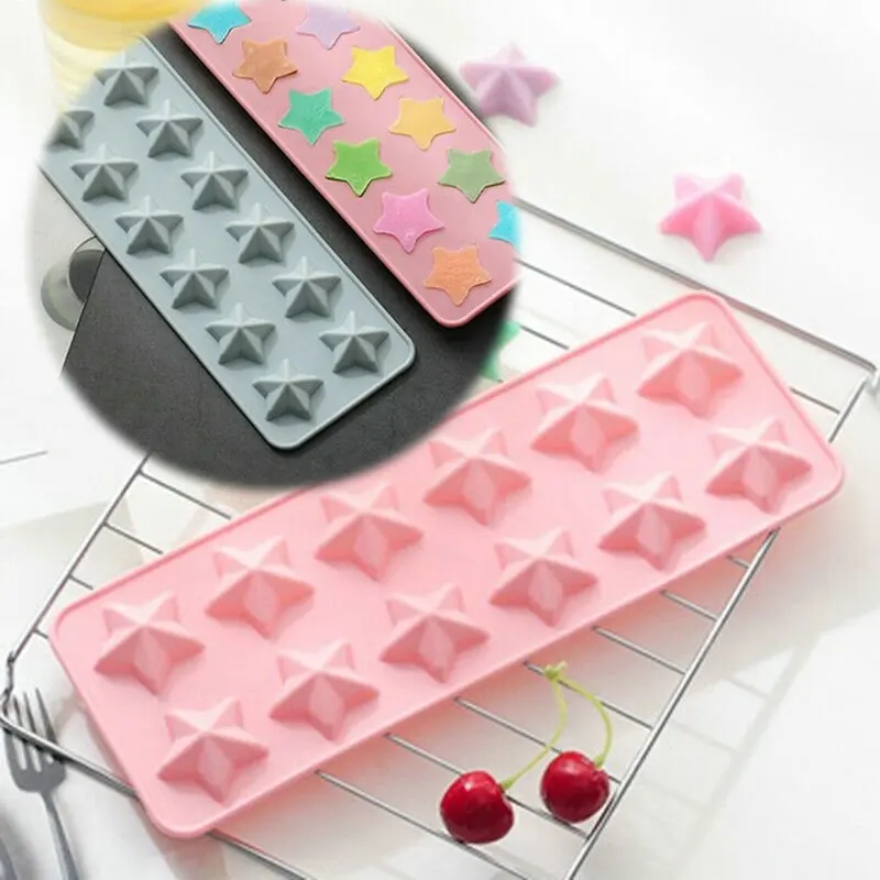 New Star Shaped Chocolate Mould Cake Tools Candy Mold Silicone Bakeware Cupcake Decor mold | Дом и сад