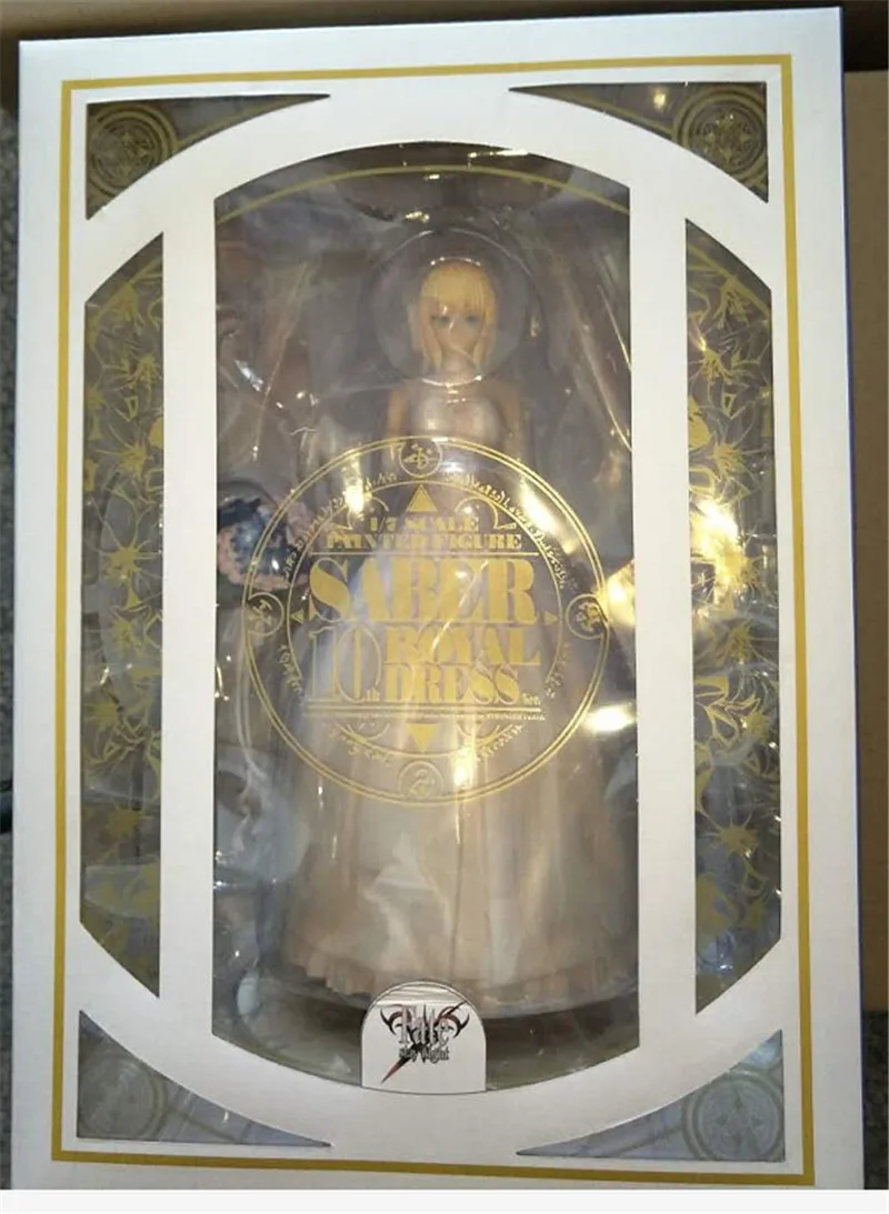 

25cm Fate/Stay Night 10th Anniversary Anime Figure Toys Saber Wedding Gown Collectible Action Figure Toys CAKE TOPPER DECOR Gift