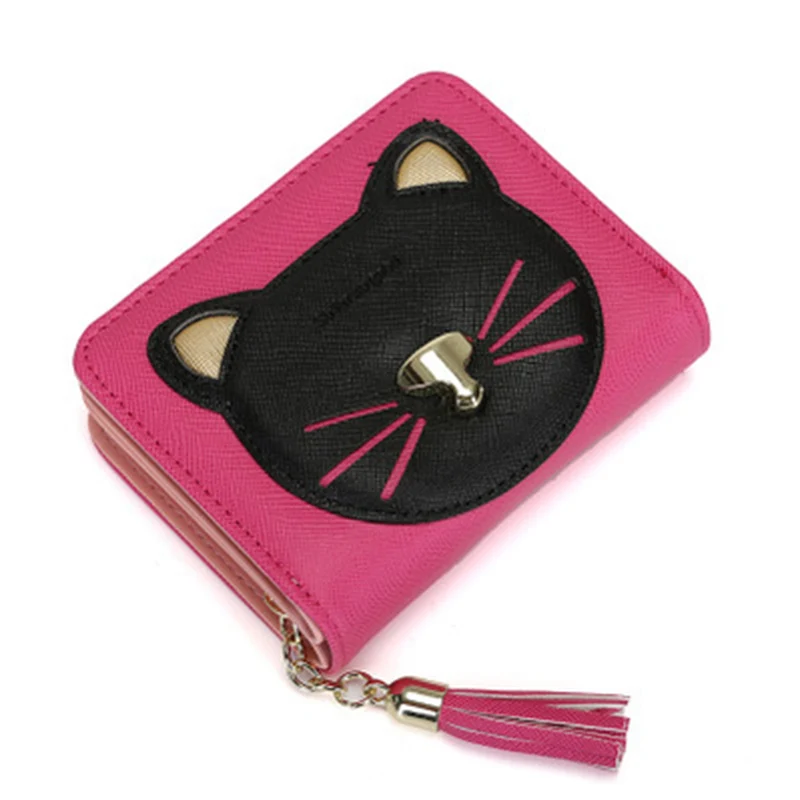 Новый женский кошелек с кисточкой короткий кожаный мини для монет