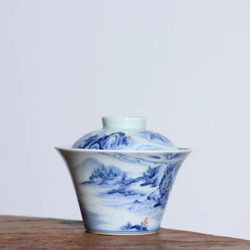Paisaje azul y blanco, visi&oacute;n art&iacute;stica, JingLin oculto, literiati, viento, dos tueen, herradura, 140 cc-1