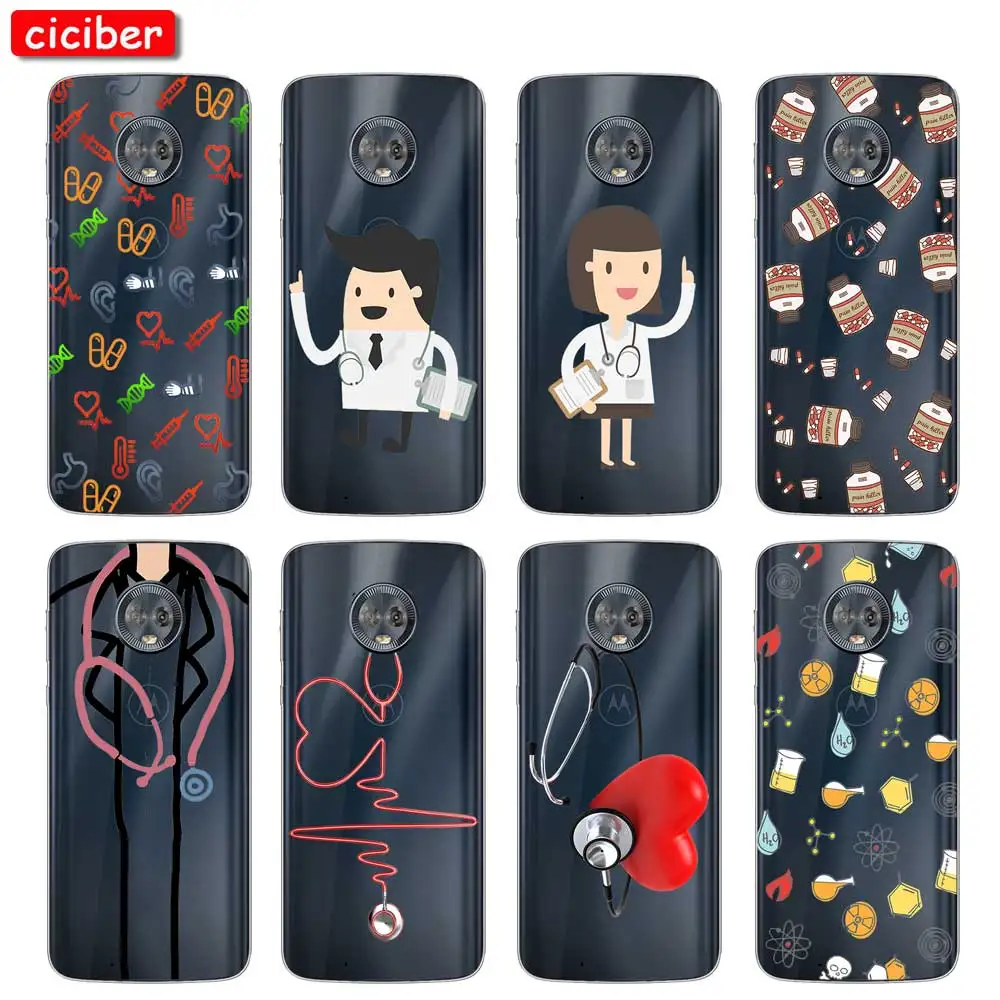 Чехол для телефона мультяшный доктор медсестра Motorola Moto E6 C Z2 Z3 ONE P30 G4 G5 G5S G6 G7 E3 E4 E5