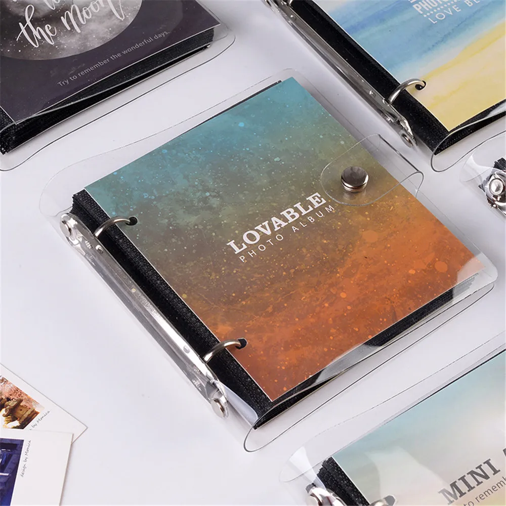 

100pockets Loose Leaf Business Card Holder Mini Photo Album Name Card Storage Camera Film Ticket Holder Office Supplies